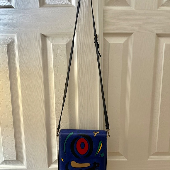 Abstract Cross Body Purse - Miro Inspiratioin -Red,Yellow, Green, Black on Blue - Picture 4 of 5